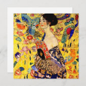 Gustav Klimt Lady mit Fan Einladung (Vorne/Hinten)