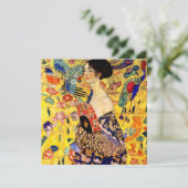 Gustav Klimt Lady mit Fan Einladung (Stehend Vorderseite)