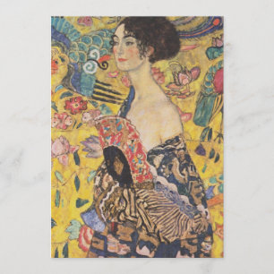 Gustav Klimt Lady mit Fan-Einladungen Einladung