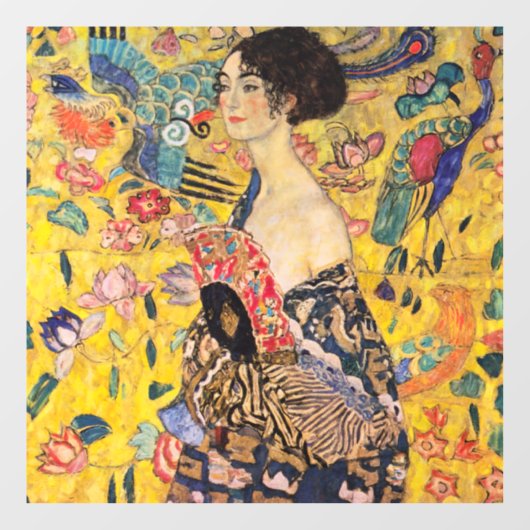 Gustav Klimt - Lady mit Fan Fensteraufkleber (Blatt)