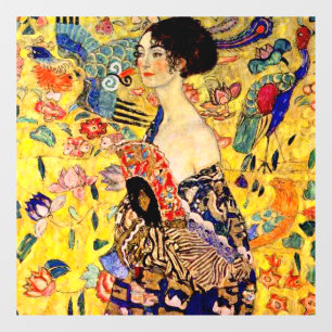 Gustav Klimt Lady mit Fan Fensteraufkleber