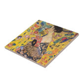 Gustav Klimt - Lady mit Fan Fliese (Seite)