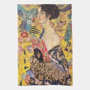 Gustav Klimt - Lady mit Fan Geschirrtuch