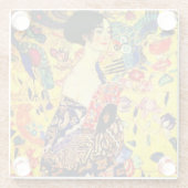 Gustav Klimt Lady mit Fan Glasuntersetzer (Rückseite)