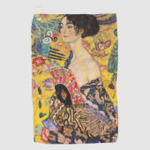 Gustav Klimt - Lady mit Fan Golfhandtuch (Vorderseite)