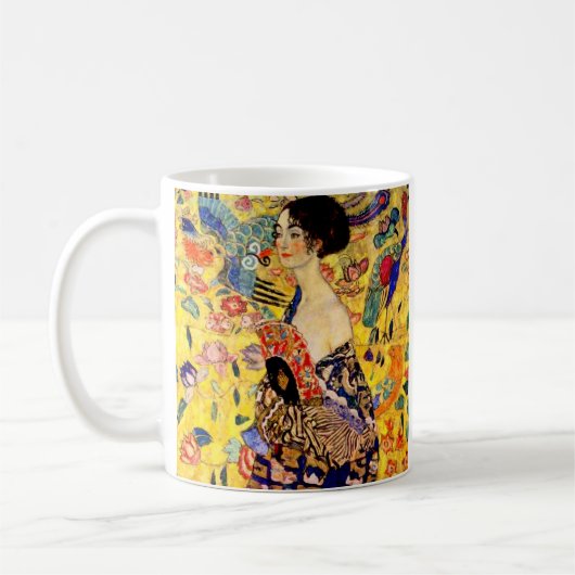 Gustav Klimt Lady mit Fan Kaffeetasse (Links)