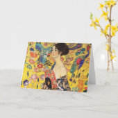 Gustav Klimt Lady mit Fan Karte (Gelbe Blume)