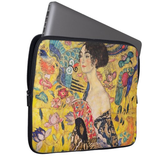 Gustav Klimt - Lady mit Fan Laptopschutzhülle (Vorne Rechts)