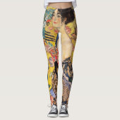 Gustav Klimt - Lady mit Fan Leggings (Vorderseite)