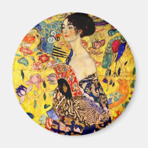 Gustav Klimt Lady mit Fan Magnet