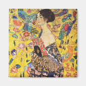 Gustav Klimt Lady mit Fan Magnet (Vorne)