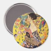 Gustav Klimt Lady mit Fan Magnet (Vorderseite/Rückseite)