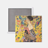 Gustav Klimt - Lady mit Fan Magnet (Vorderseite/Rückseite)