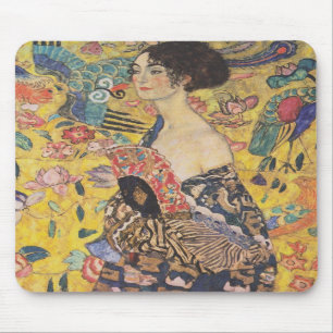 Gustav Klimt Lady mit Fan-Mauspad Mousepad