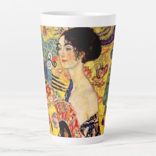 Gustav Klimt Lady mit Fan Milchtasse (Vorderseite)