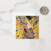 Gustav Klimt - Lady mit Fan Mitteilungskarte (Vorderseite/Rückseite Beispiel)