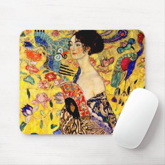 Gustav Klimt Lady mit Fan Mousepad (Mit Mouse)