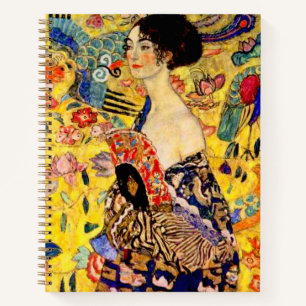 Gustav Klimt Lady mit Fan Notizblock