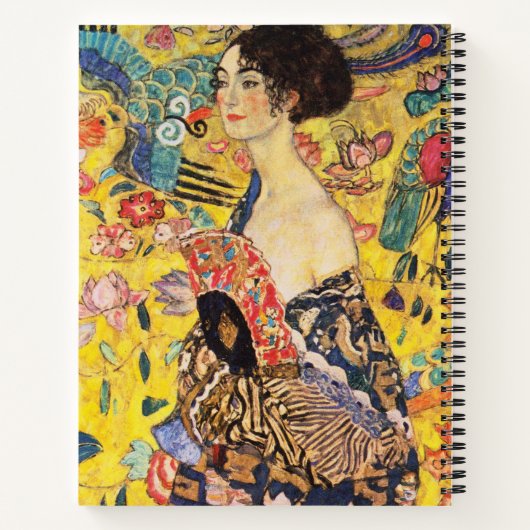 Gustav Klimt Lady mit Fan Notizblock (Rückseite)