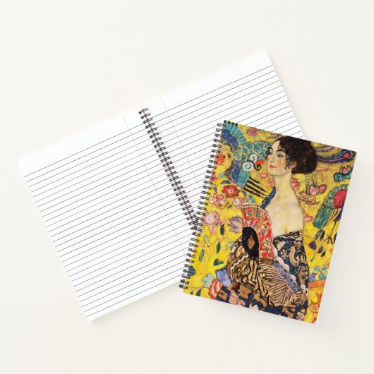 Gustav Klimt Lady mit Fan Notizblock (Innenseite)