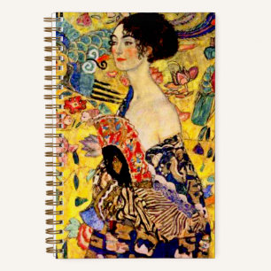 Gustav Klimt Lady mit Fan Notizblock