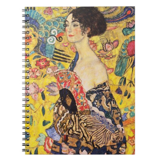Gustav Klimt Lady mit Fan Notizblock (Vorderseite)