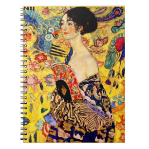 Gustav Klimt Lady mit Fan Notizblock