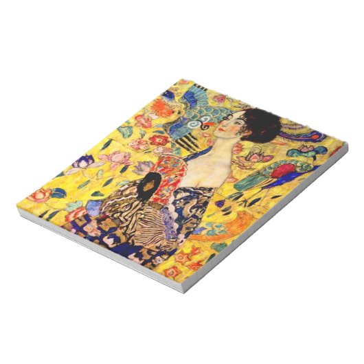 Gustav Klimt Lady mit Fan Notizblock (Rotiert)