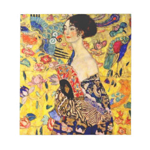 Gustav Klimt Lady mit Fan Notizblock
