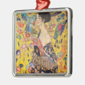 Gustav Klimt - Lady mit Fan Ornament Aus Metall (Links)