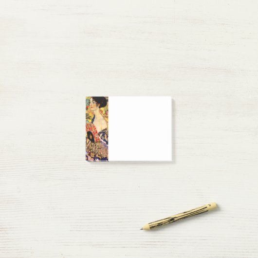 Gustav Klimt Lady mit Fan Post-it Klebezettel (Auf Schreibtisch)