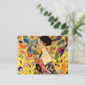 Gustav Klimt Lady mit Fan Postkarte (Stehend Vorderseite)