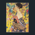 Gustav Klimt Lady mit Fan Postkarte<br><div class="desc">Gustav Klimt Lady mit Fan-Postkarte</div>