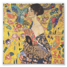 Gustav Klimt Lady mit Fan Print