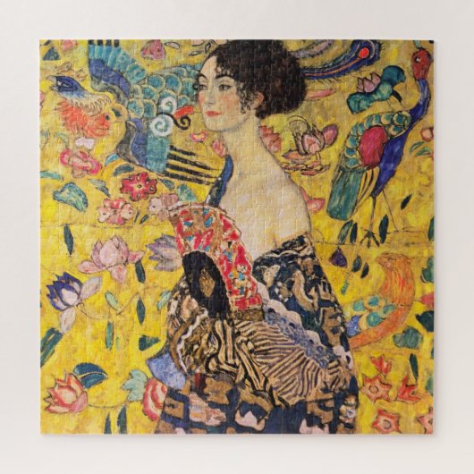 Gustav Klimt - Lady mit Fan Puzzle (Vertikal)