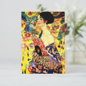 Gustav Klimt Lady mit Fan RSVP Karte (Stehend Vorderseite)