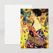 Gustav Klimt Lady mit Fan RSVP Karte (Vorne/Hinten)