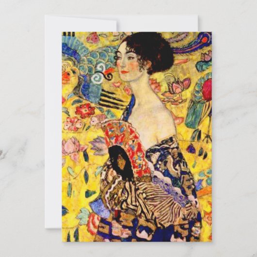 Gustav Klimt Lady mit Fan Save The Date (Vorderseite)