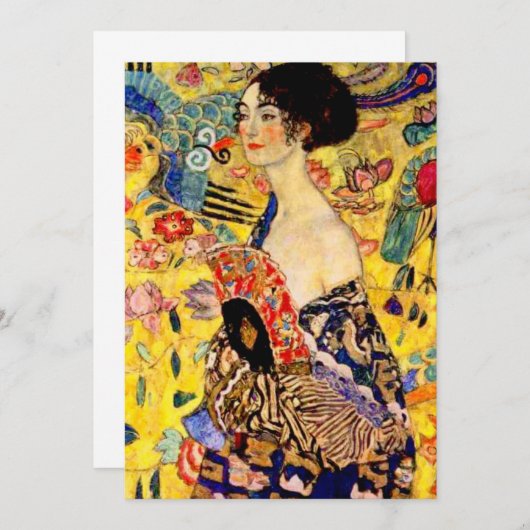 Gustav Klimt Lady mit Fan Save The Date (Vorne/Hinten)
