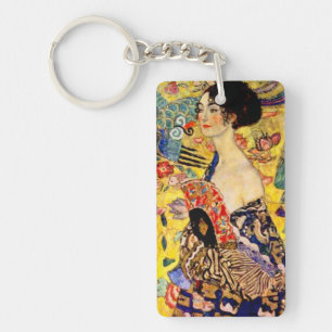 Gustav Klimt Lady mit Fan Schlüsselanhänger
