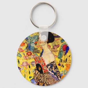 Gustav Klimt Lady mit Fan Schlüsselanhänger