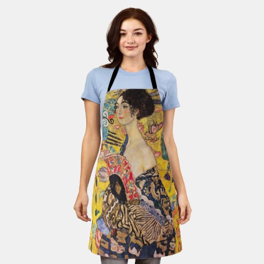 Gustav Klimt - Lady mit Fan Schürze (Getragen)