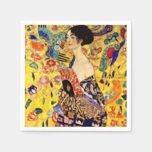 Gustav Klimt Lady mit Fan Serviette