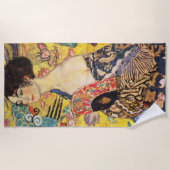 Gustav Klimt Lady mit Fan Strandtuch (Vorderseite)