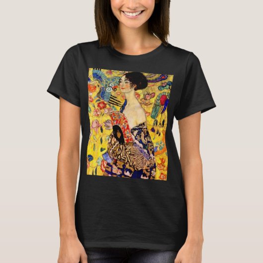 Gustav Klimt Lady mit Fan T-Shirt (Vorderseite)