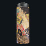 Gustav Klimt - Lady mit Fan Thermosbecher<br><div class="desc">Lady with Fan - Gustav Klimt,  Oil on Leinwand,  1917-1918</div>
