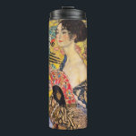Gustav Klimt - Lady mit Fan Thermosbecher<br><div class="desc">Lady with Fan - Gustav Klimt,  Oil on Leinwand,  1917-1918</div>