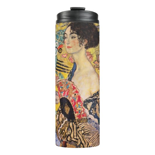Gustav Klimt - Lady mit Fan Thermosbecher (Vorderseite)