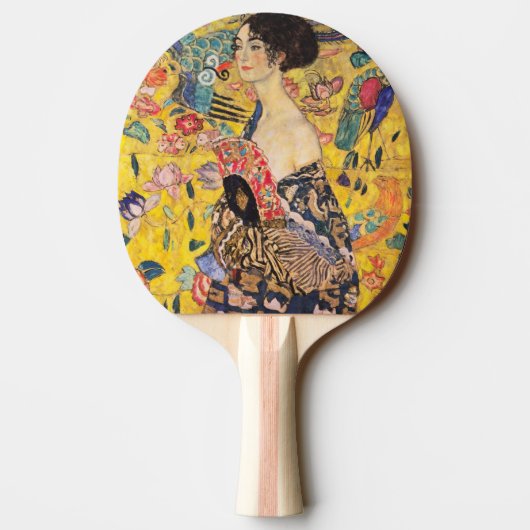 Gustav Klimt - Lady mit Fan Tischtennis Schläger (Rückseite)