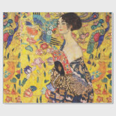 Gustav Klimt Lady mit Lüfter Geschenkpapier (Flach)